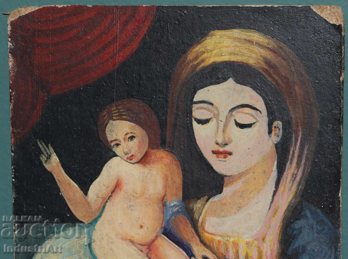 Доставка на Средата на XX век картина маслени бои Богородица