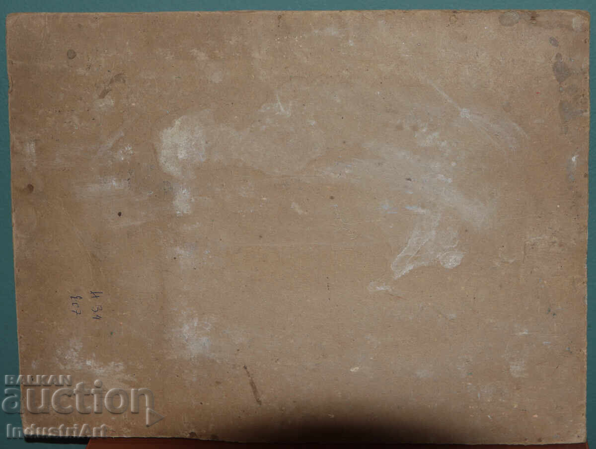 Παλιά ελαιογραφία, ποτάμιο τοπίο - 7