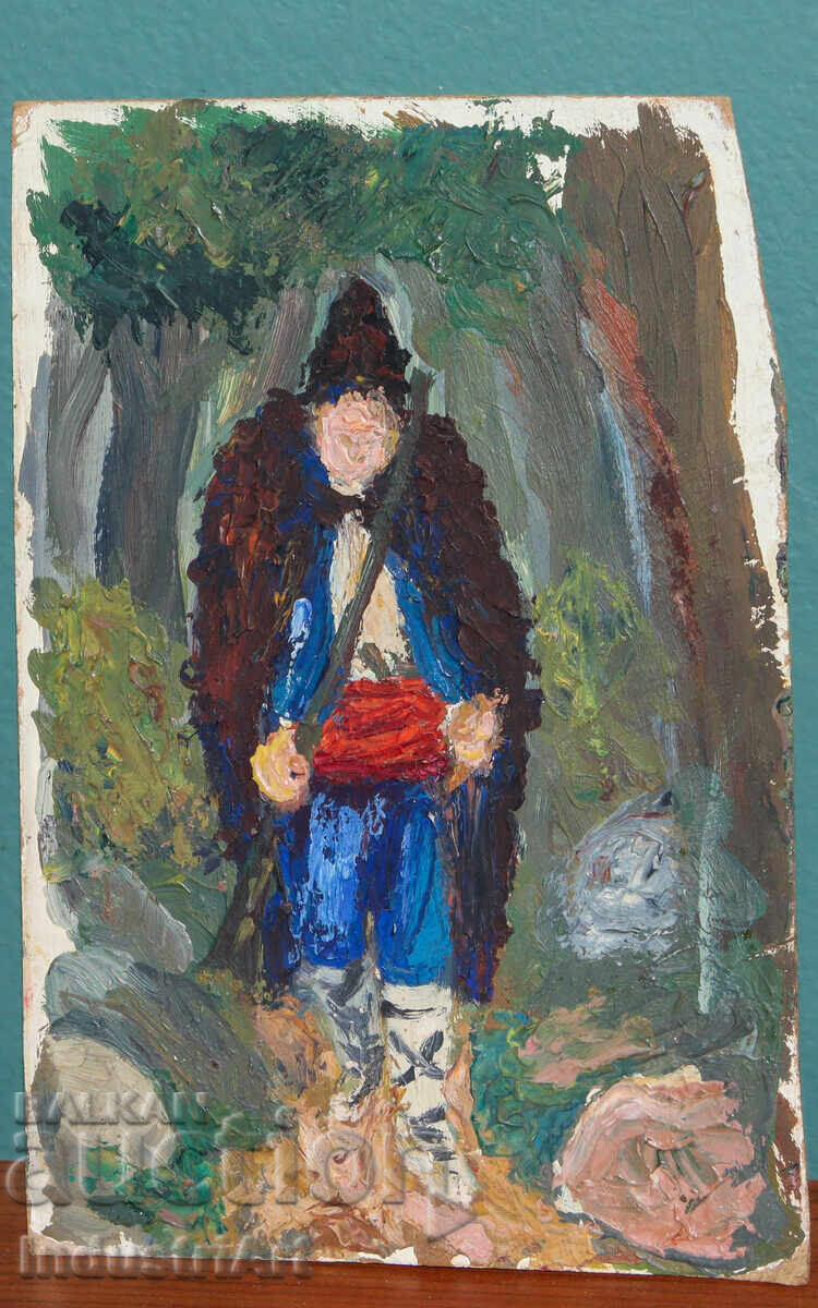 Стара картина маслени бои овчар с цена 150.00 лв. | € 76.69