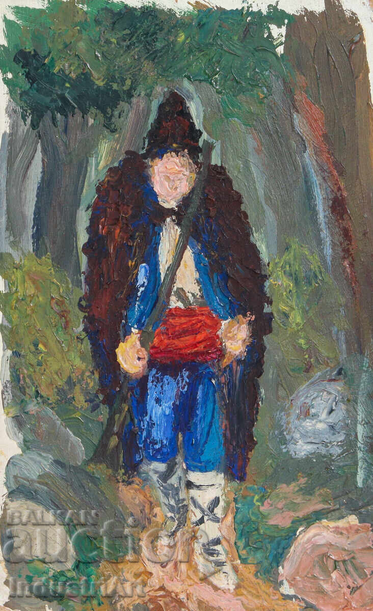 Аукцион Стара картина маслени бои овчар