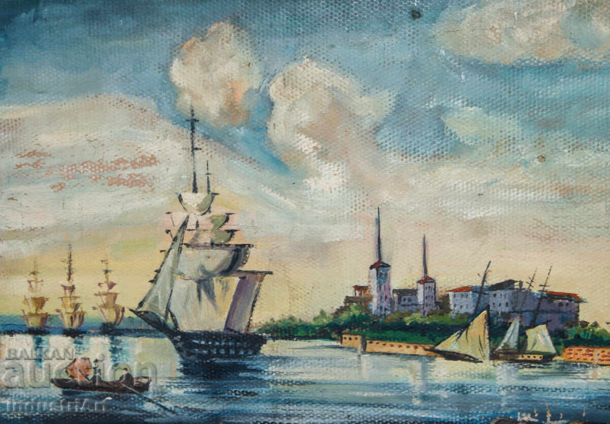 Early 20th Century Oil Painting, Seascape with price 240.00 BGN | € 122.71
