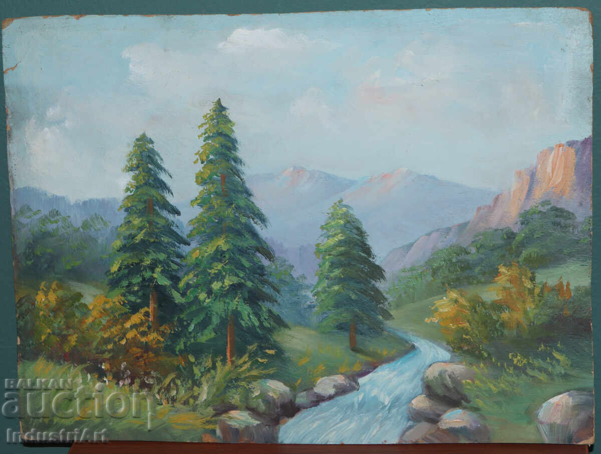 Παλιά ελαιογραφία ορεινού τοπίου με τιμή 210.00 BGN | € 107.37 Παλιά ελαιογραφία ορεινού τοπίου με τιμή 210.00 BGN | € 107.37