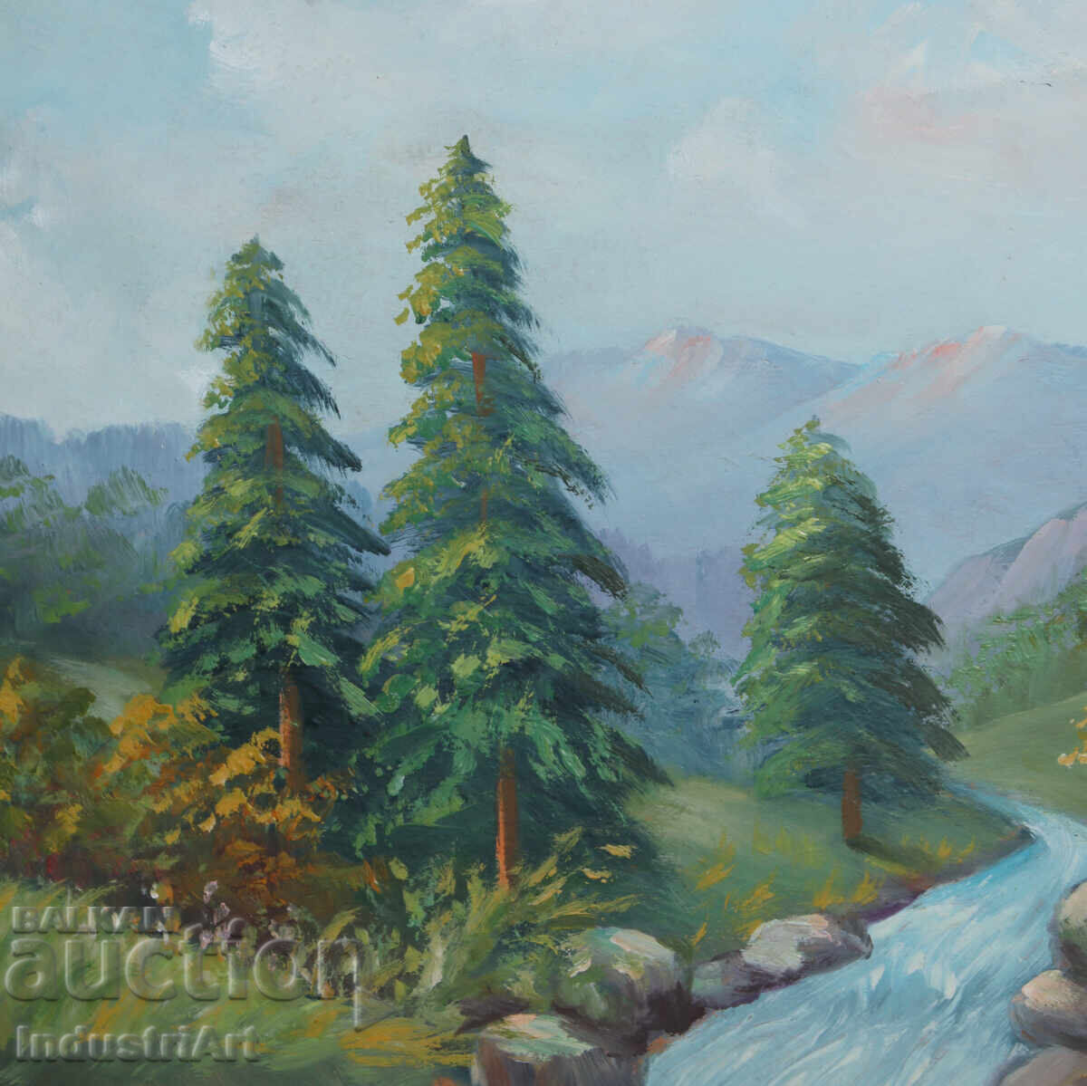 Παλιά ελαιογραφία ορεινού τοπίου - 5 Παλιά ελαιογραφία ορεινού τοπίου - 5