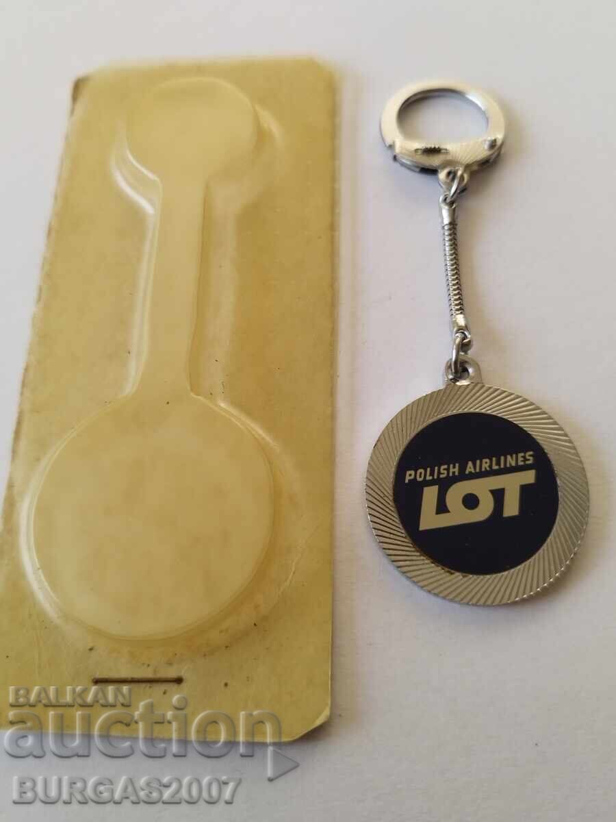 Cheie de breloc vechi de reclamă, LOT Polish Airlines cu preț 25.00 BGN | € 12.78