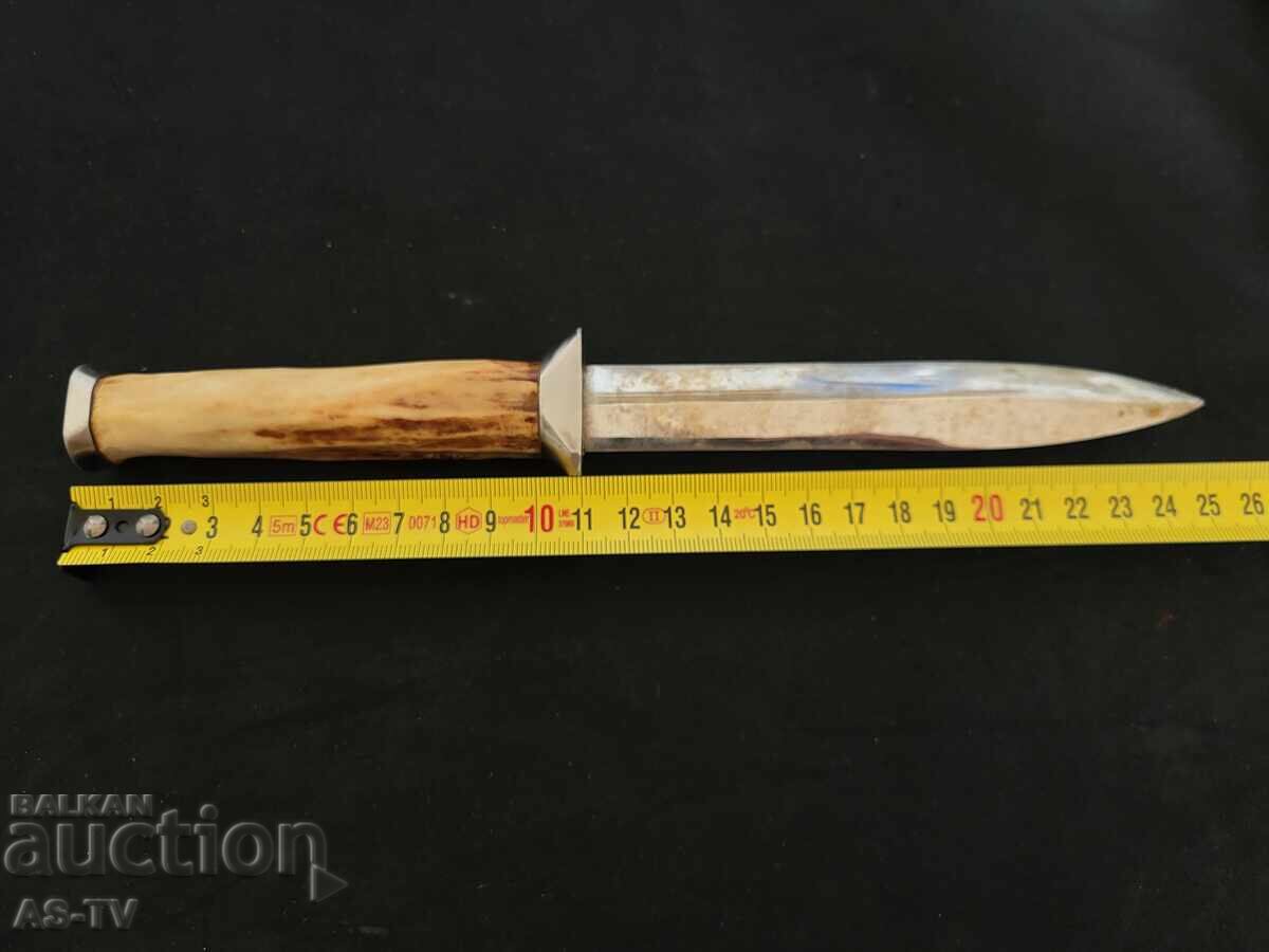 Cuțit lucrat manual, mâner din corn - 7