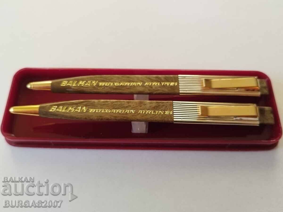 Old BGA Balkan ballpoint pen, social. NRB - 2 pcs with price 60.00 BGN | € 30.68