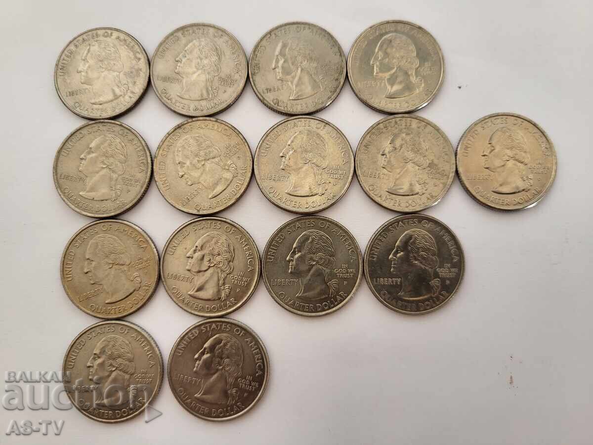 Колекция монети четвърт долар 25 цента с цена 70.00 лв. | € 35.79 Колекция монети четвърт долар 25 цента с цена 70.00 лв. | € 35.79