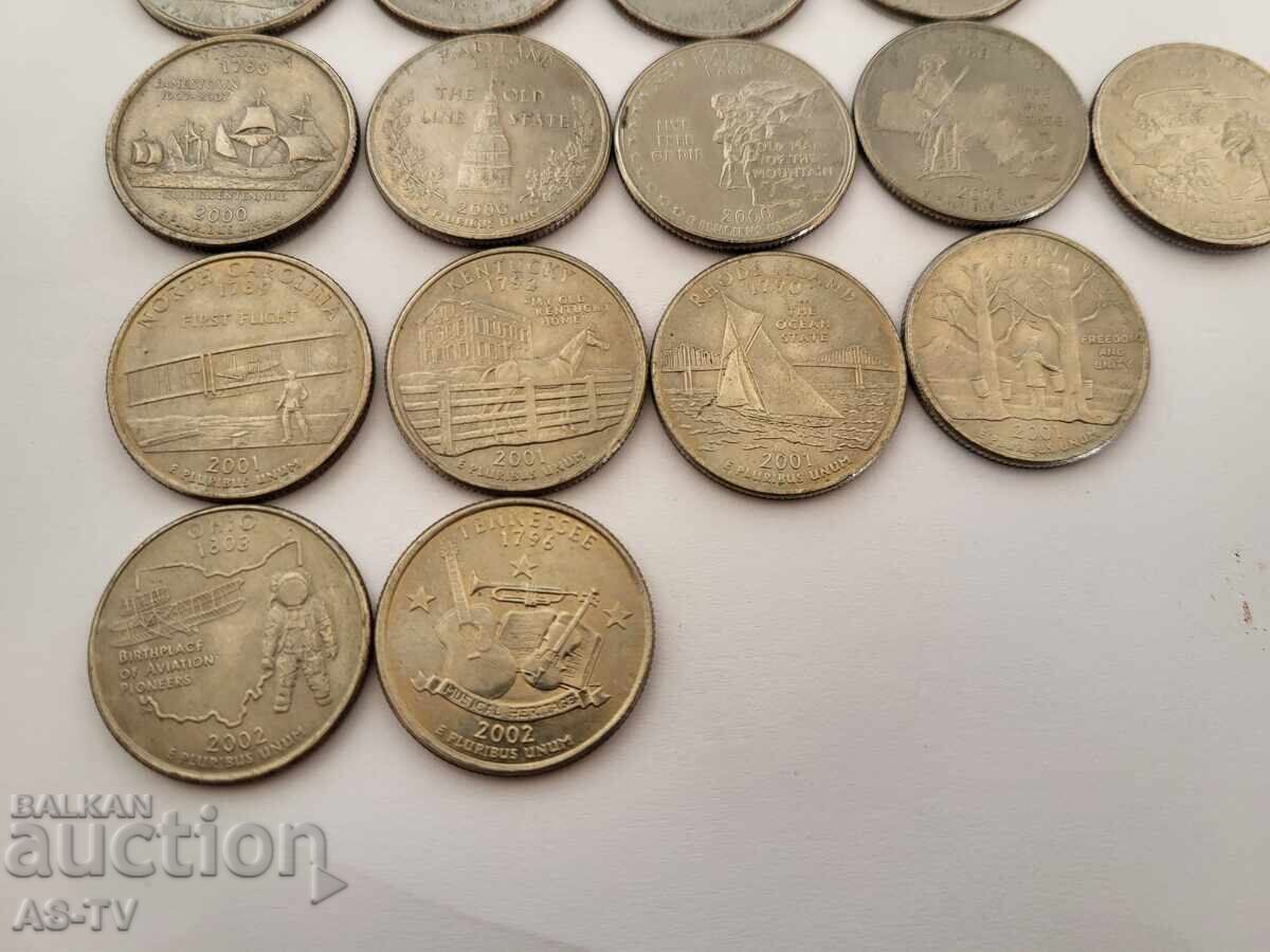 Доставка на Колекция монети четвърт долар 25 цента Доставка на Колекция монети четвърт долар 25 цента