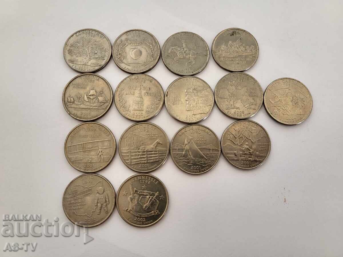 Колекция монети четвърт долар 25 цента Колекция монети четвърт долар 25 цента