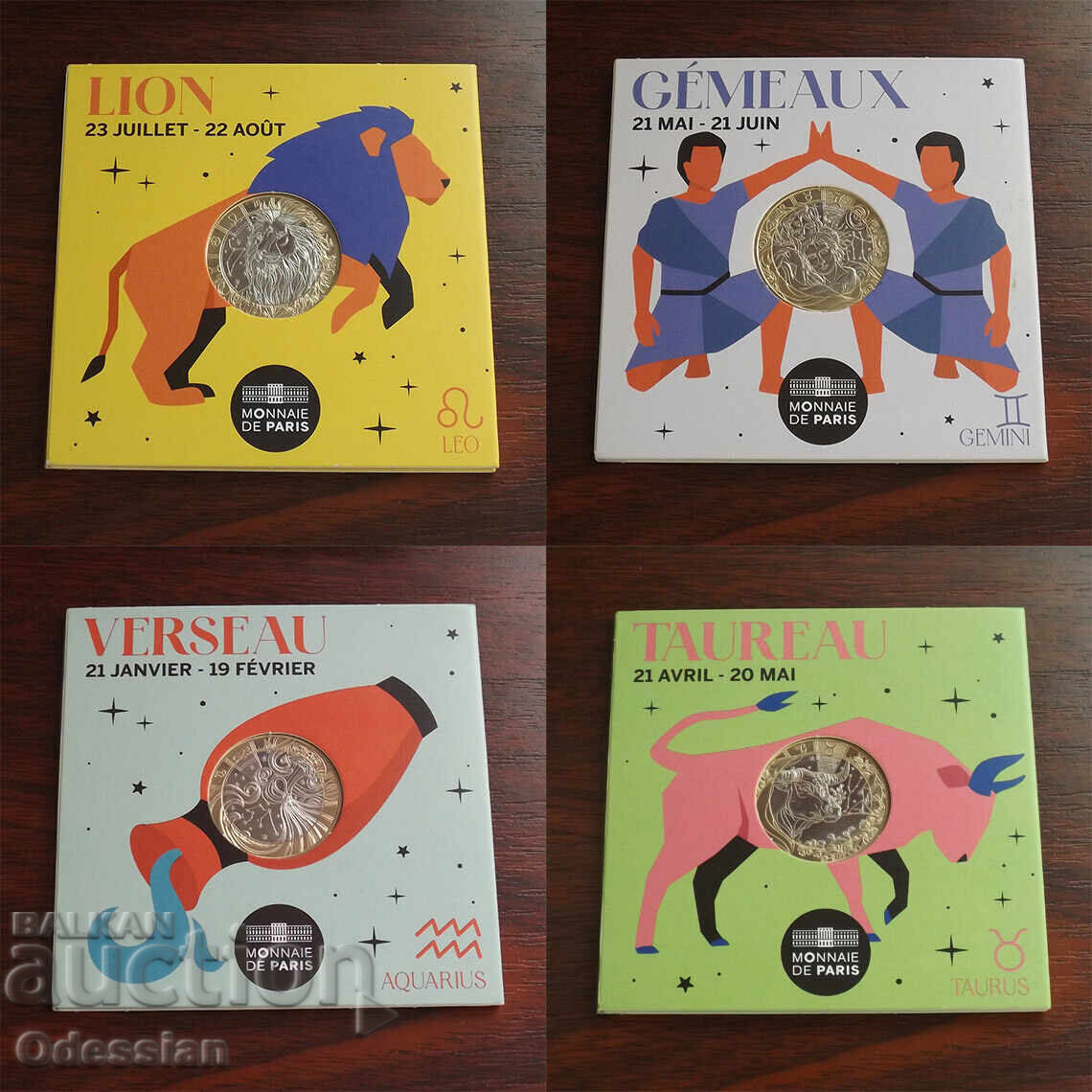 Auction France • ZODIAC SIGNS • 12 coins of 5 euros • 2025 Auction France • ZODIAC SIGNS • 12 coins of 5 euros • 2025