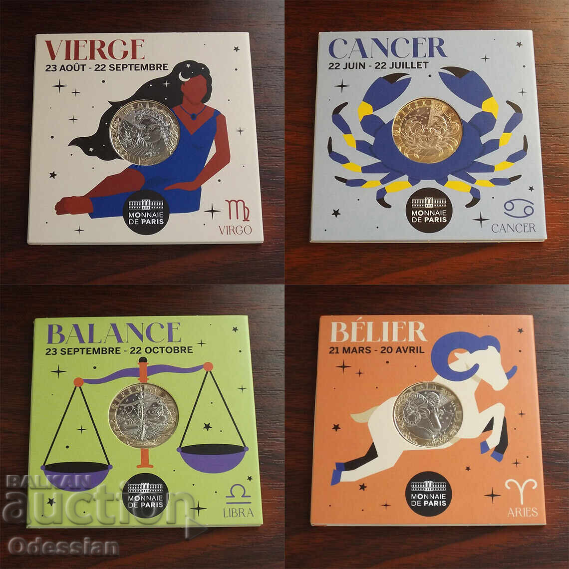 Delivery of France • ZODIAC SIGNS • 12 coins of 5 euros • 2025 Delivery of France • ZODIAC SIGNS • 12 coins of 5 euros • 2025