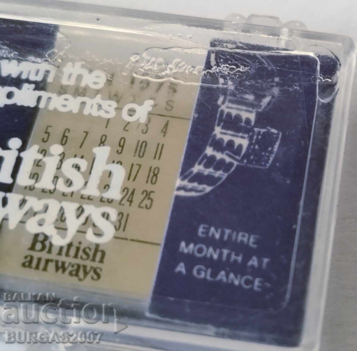 Vintage advertising calendar for a wristwatch, BRITISH AIRWAYS with price 70.00 BGN | € 35.79
