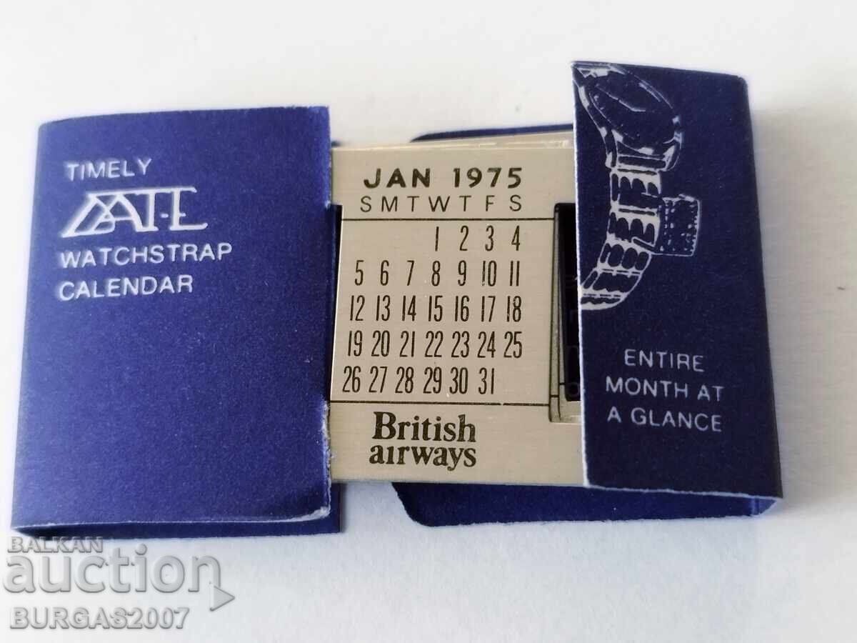 Delivery of Vintage advertising calendar for a wristwatch, BRITISH AIRWAYS