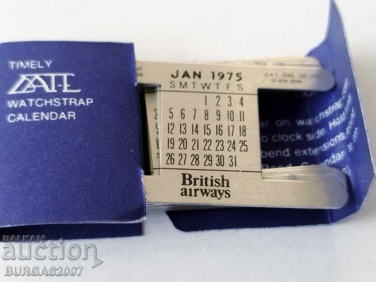 Vintage advertising calendar for a wristwatch, BRITISH AIRWAYS - 5