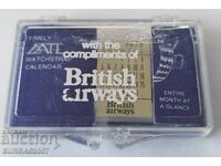 Calendar publicitar vechi pentru ceas de mână, BRITISH AIRWAYS