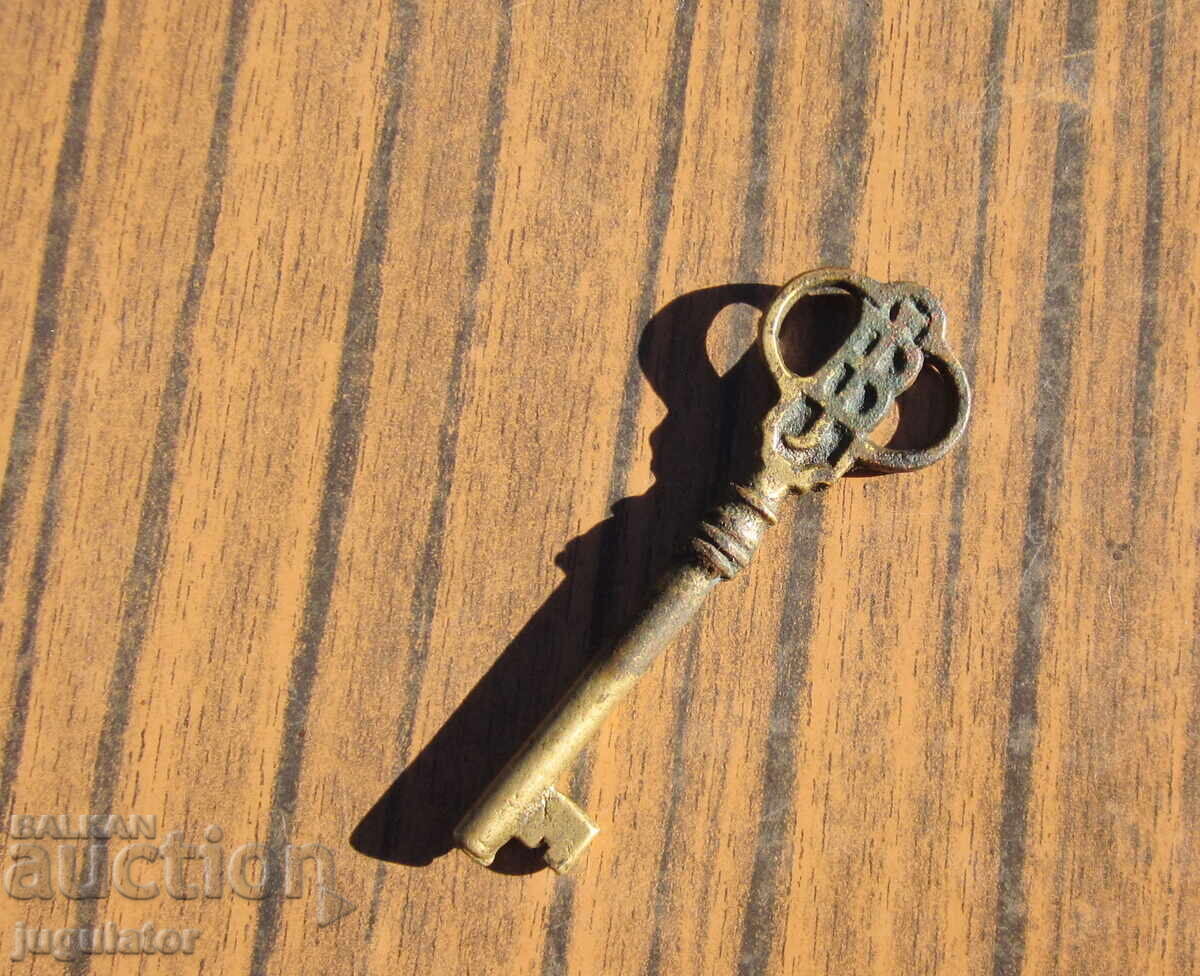 Old antique bronze key, bronze key from a safe JB - 6