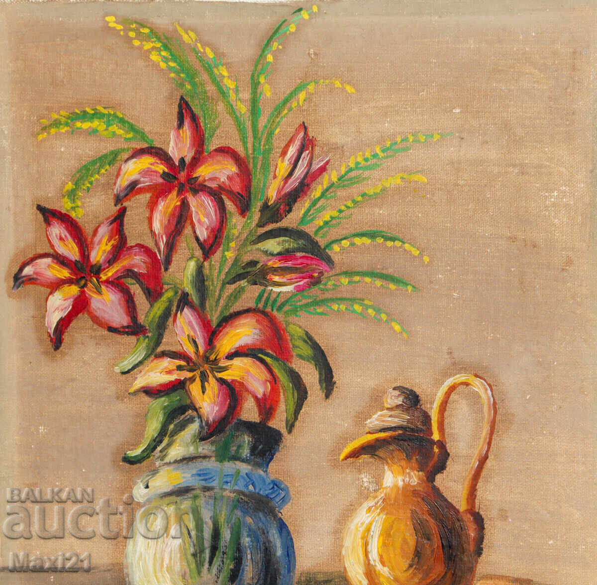 Delivery of Still life painting, oil paints, signed