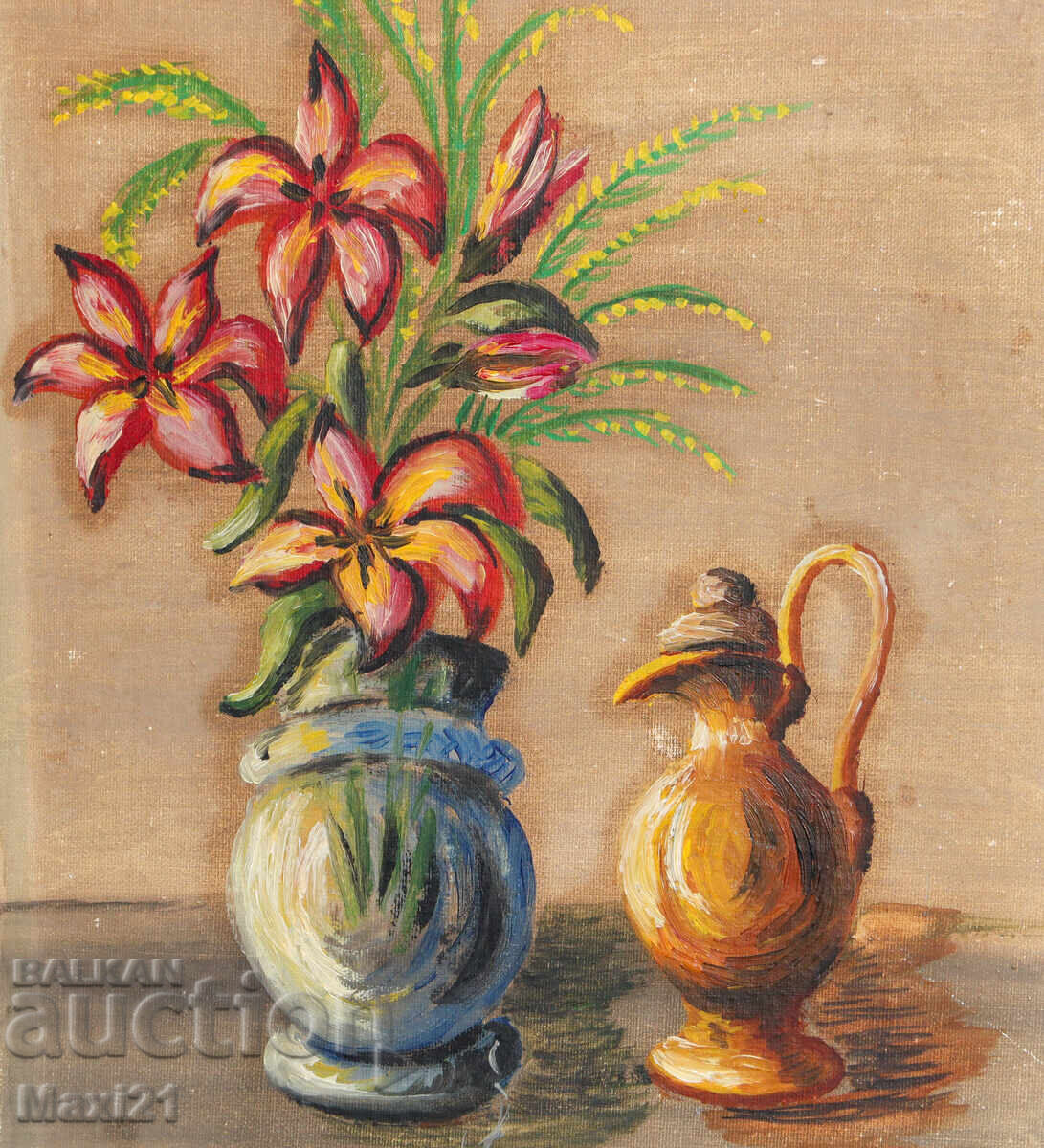 Still life painting, oil paints, signed - 5