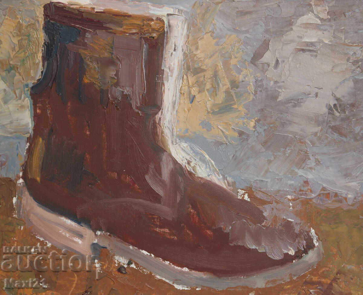 Νεκρή φύση παλαιός πίνακας ελαιογραφίας, μπούτι (botush) - 5