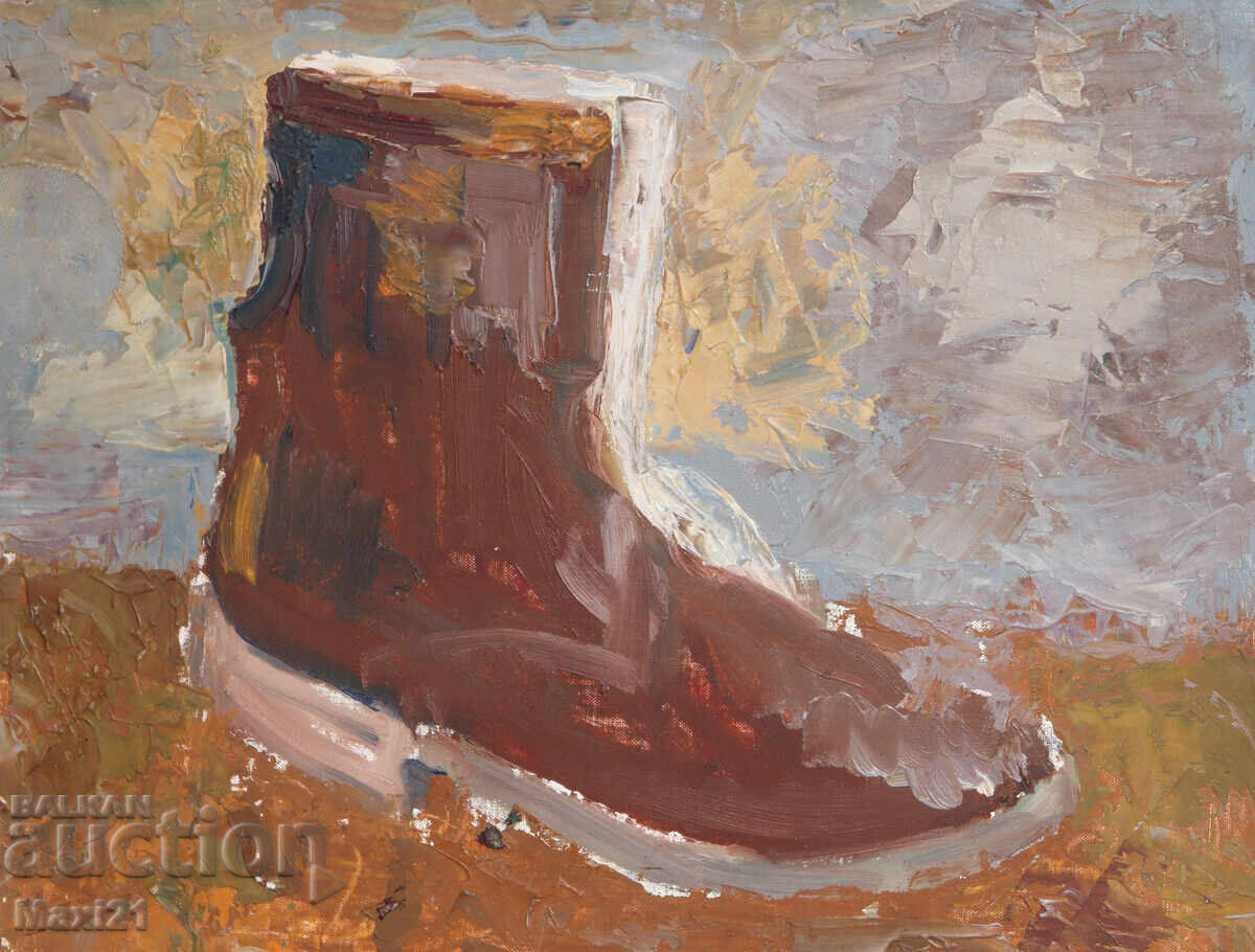 Νεκρή φύση παλαιός πίνακας ελαιογραφίας, μπούτι (botush)