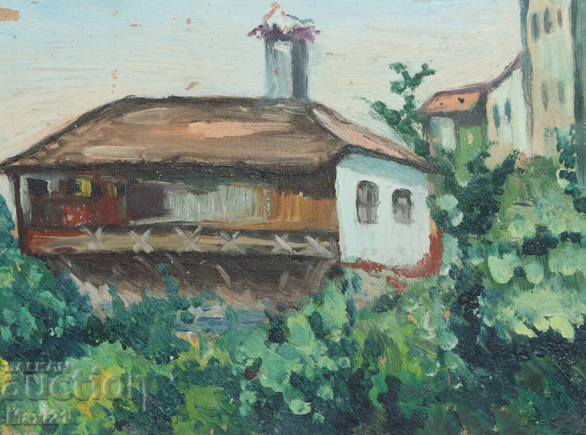 Landscape Renaissance house old painting oil paints - 5