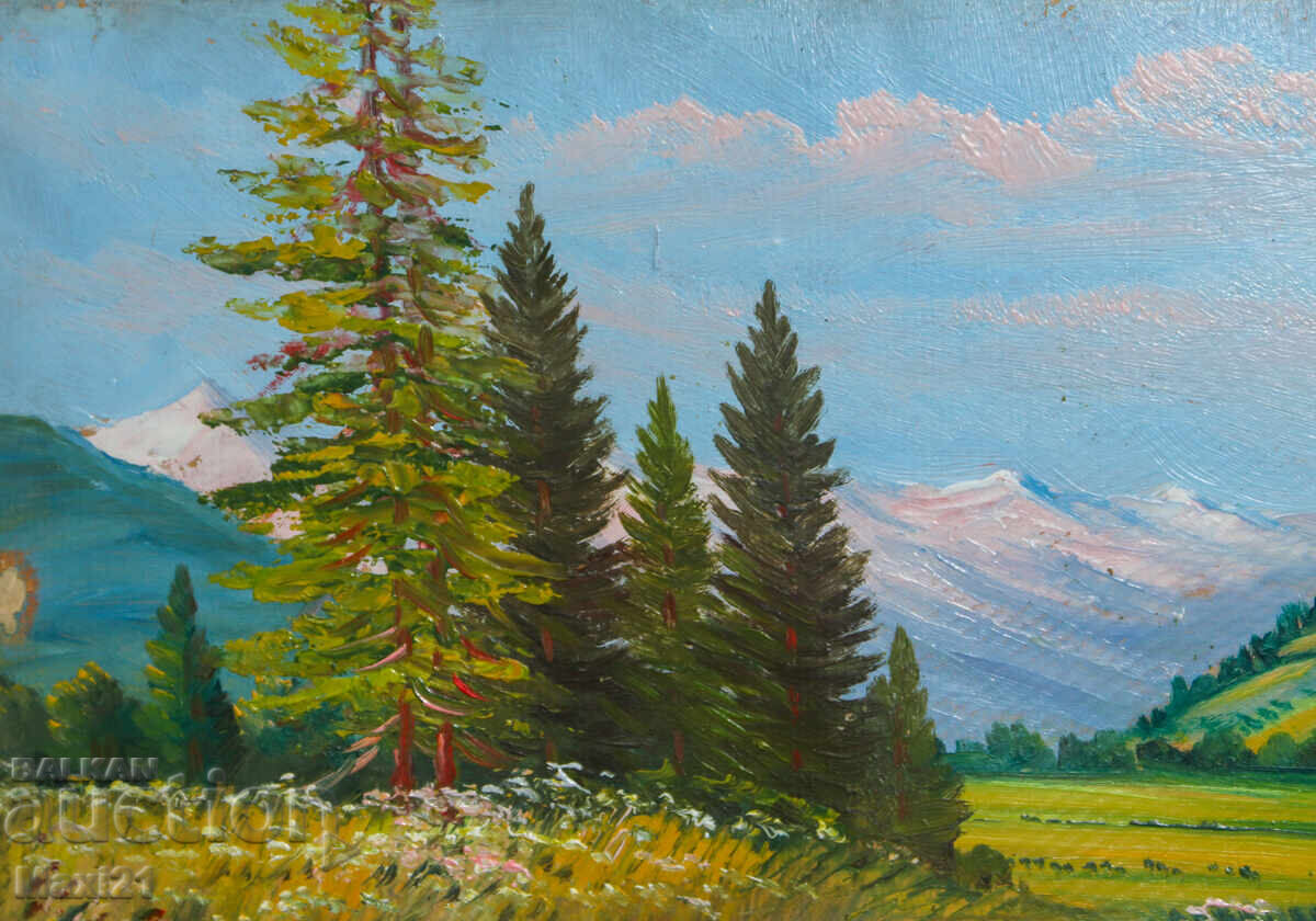 Delivery of Landscape mountain old painting oil paints