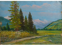 Landscape mountain old painting oil paints