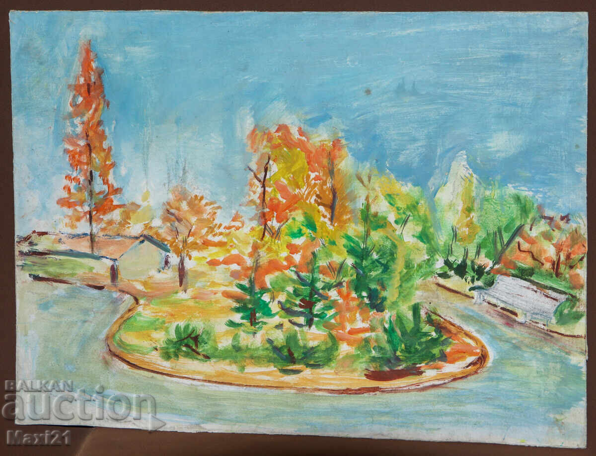 Φθινοπωρινό τοπίο παλαιός πίνακας ελαιογραφίας με τιμή 180.00 BGN | € 92.03 Φθινοπωρινό τοπίο παλαιός πίνακας ελαιογραφίας με τιμή 180.00 BGN | € 92.03