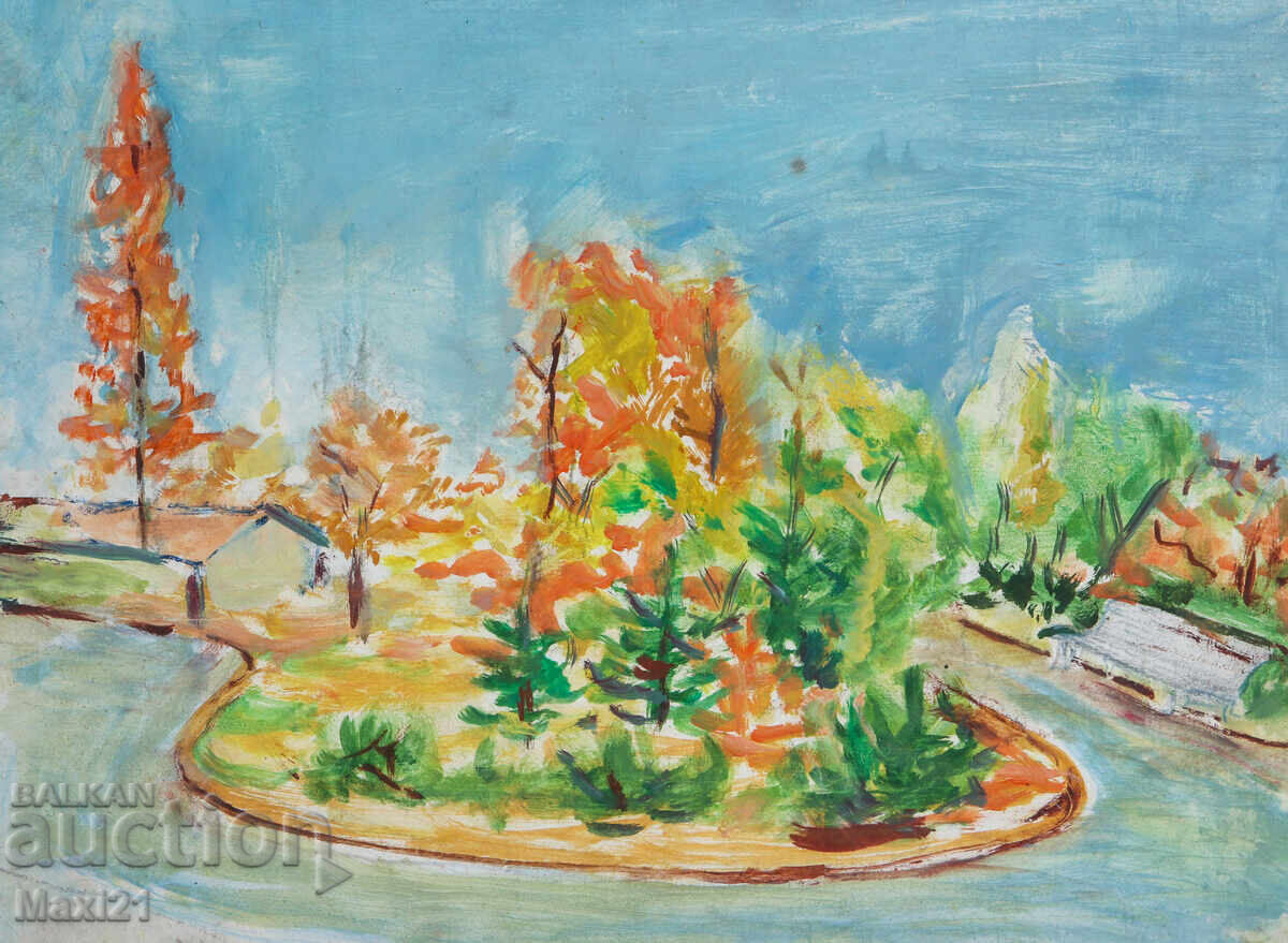 Δημοπρασία Φθινοπωρινό τοπίο παλαιός πίνακας ελαιογραφίας Δημοπρασία Φθινοπωρινό τοπίο παλαιός πίνακας ελαιογραφίας