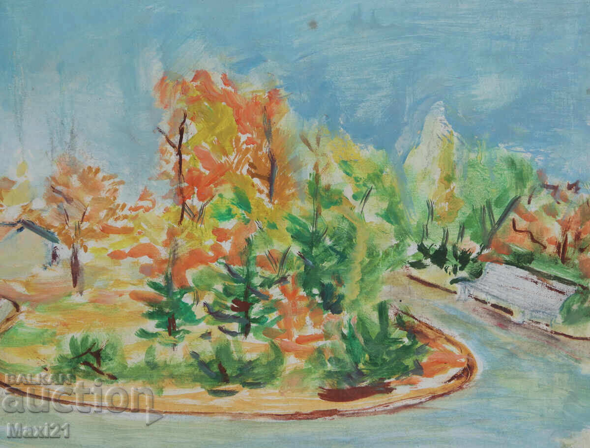 Φθινοπωρινό τοπίο παλαιός πίνακας ελαιογραφίας - 6 Φθινοπωρινό τοπίο παλαιός πίνακας ελαιογραφίας - 6