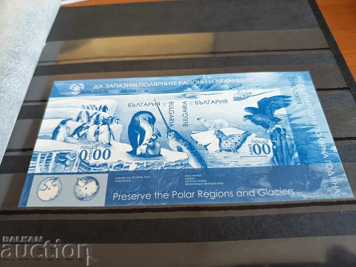 Souvenir block "Polar Regions and Glaciers" on No. 4873 from 2009 with price 5.00 BGN | € 2.56