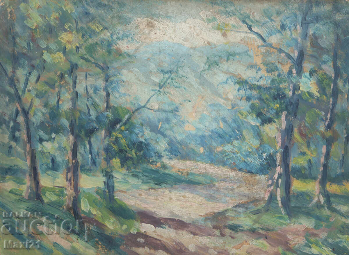 Аукцион Горски пейзаж стара картина маслени бои