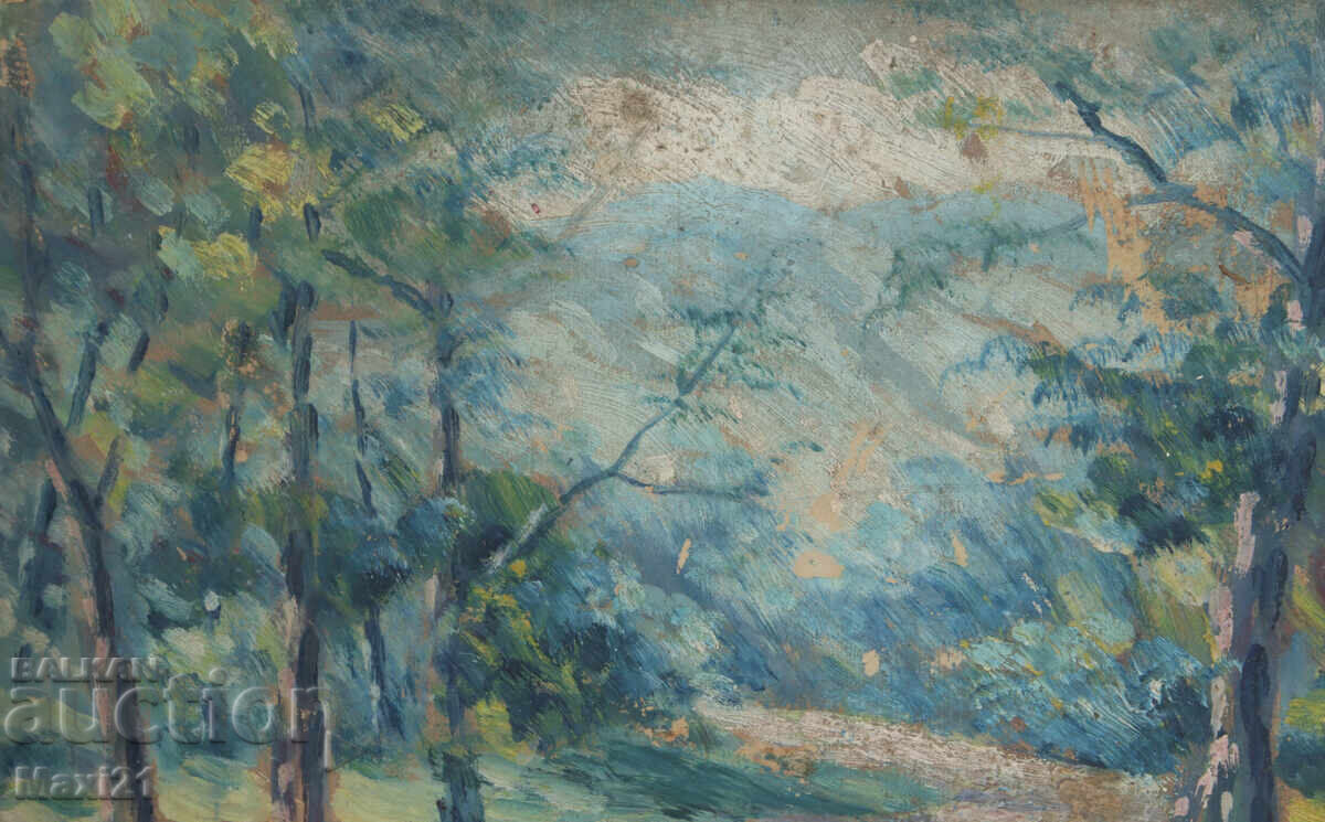 Доставка на Горски пейзаж стара картина маслени бои