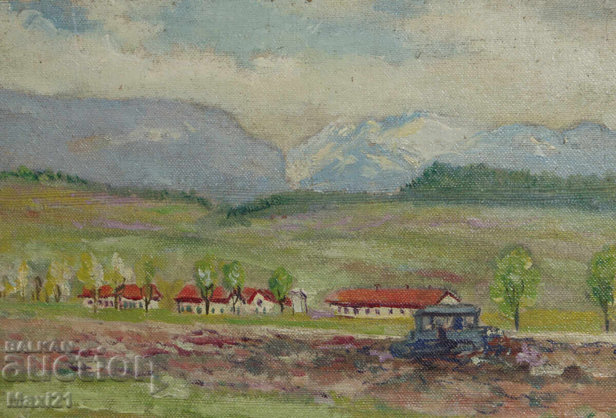 Livrarea Peisaj rural, tablou vechi, ulei