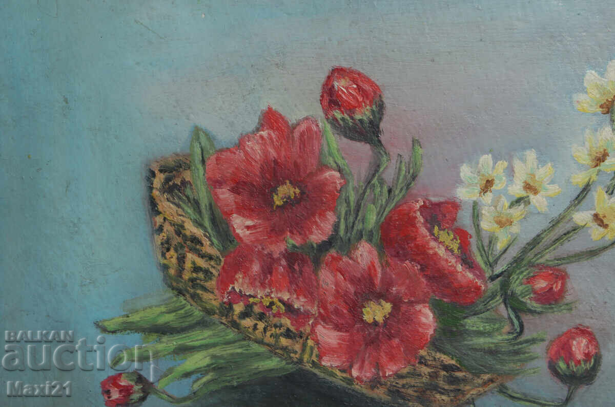 Delivery of Still life of flowers, old painting, oil paints