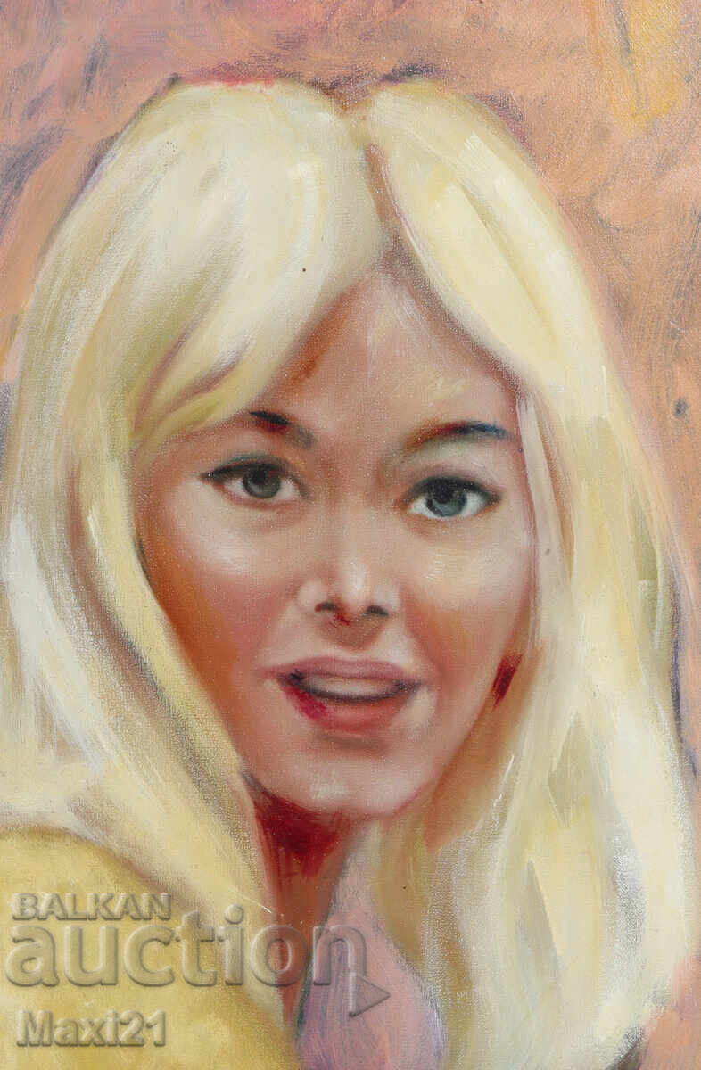 Auction  Old oil painting, female portrait