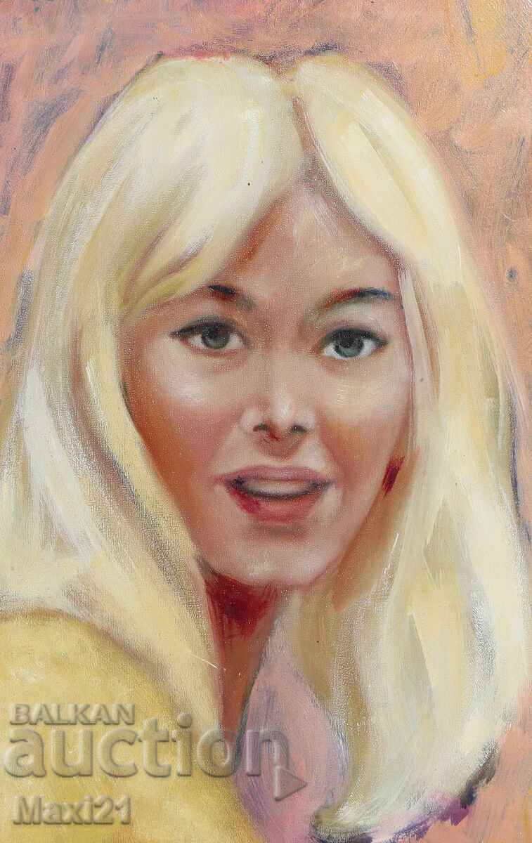 Old oil painting, female portrait