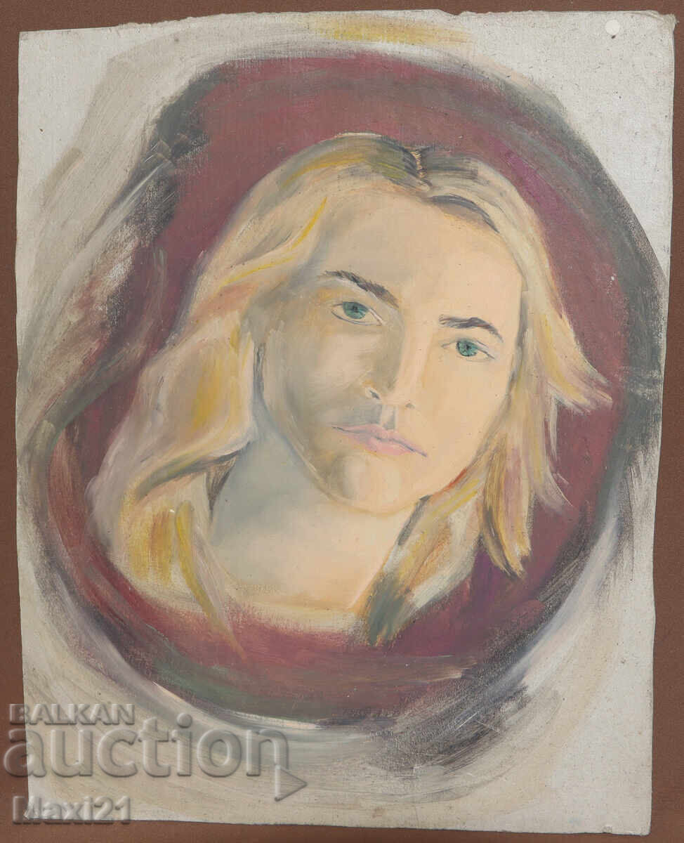 Licitație Tablou vechi, ulei pe pânză, portret
