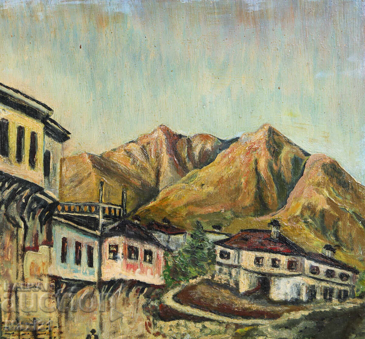 Delivery of Landscape Revival Houses Old Painting Oil Paints