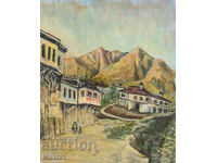 Landscape Revival Houses Old Painting Oil Paints