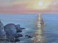 Αυθεντικός πίνακας θαλασσινού τοπίου