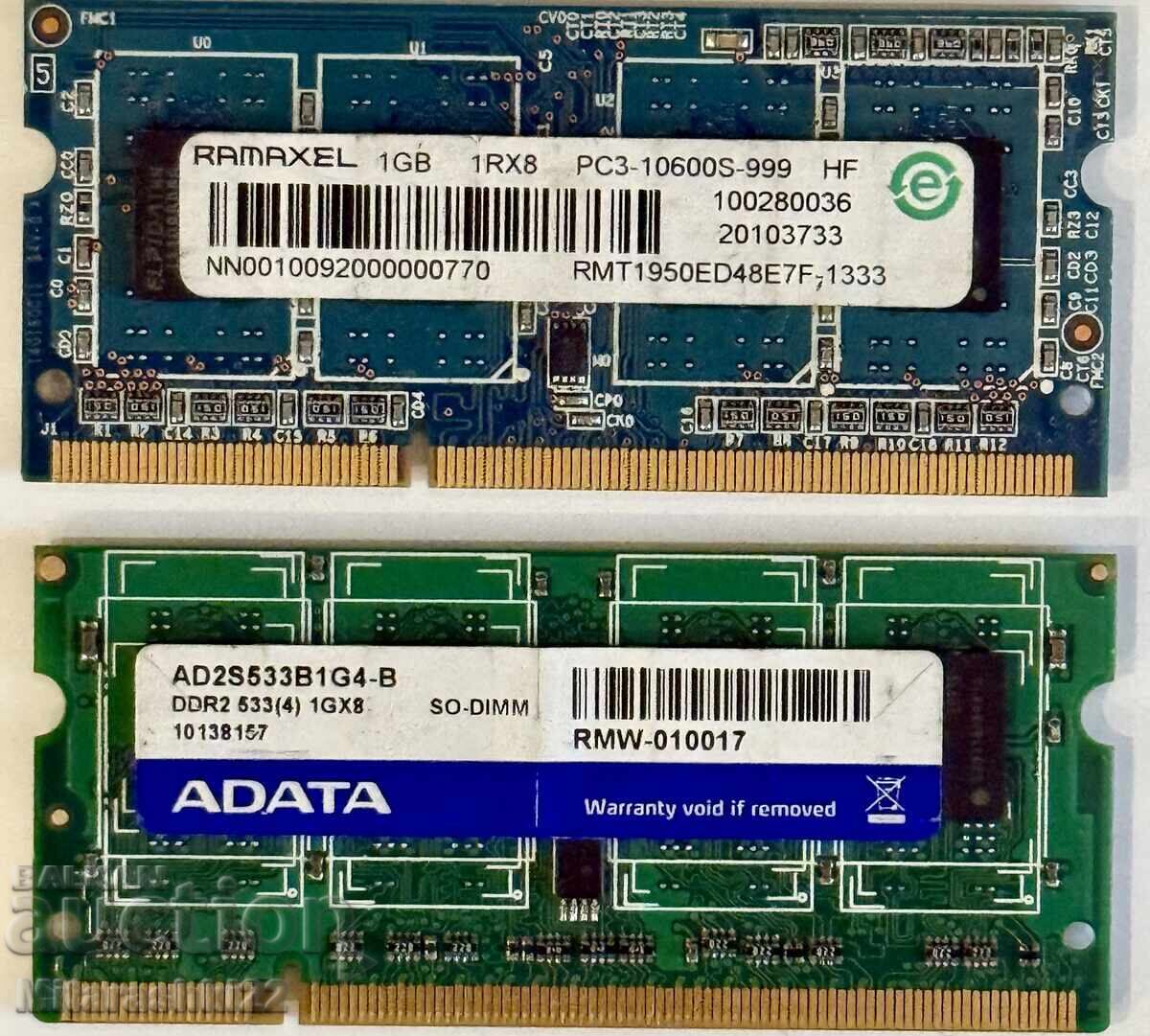 2 PIECES OF RAM MEMORY FOR LAPTOP DDR2/3