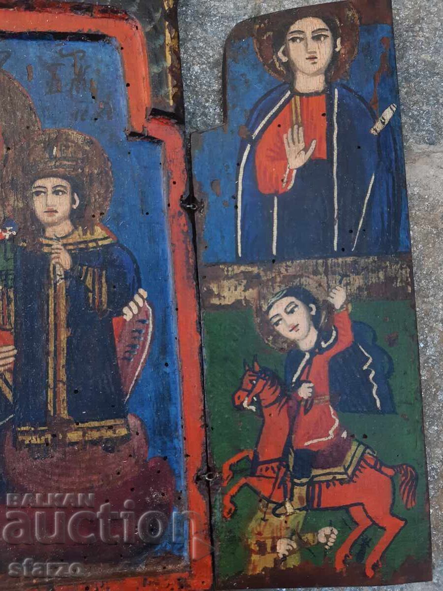 Auction  Old Home Icon Triptych