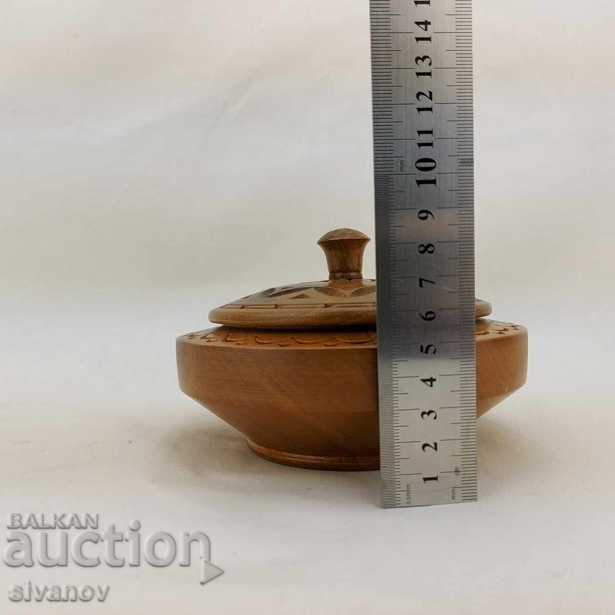 Beautiful old carved wooden jewelry box #2691 - 7