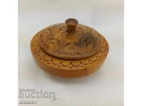 Beautiful old carved wooden jewelry box #2691