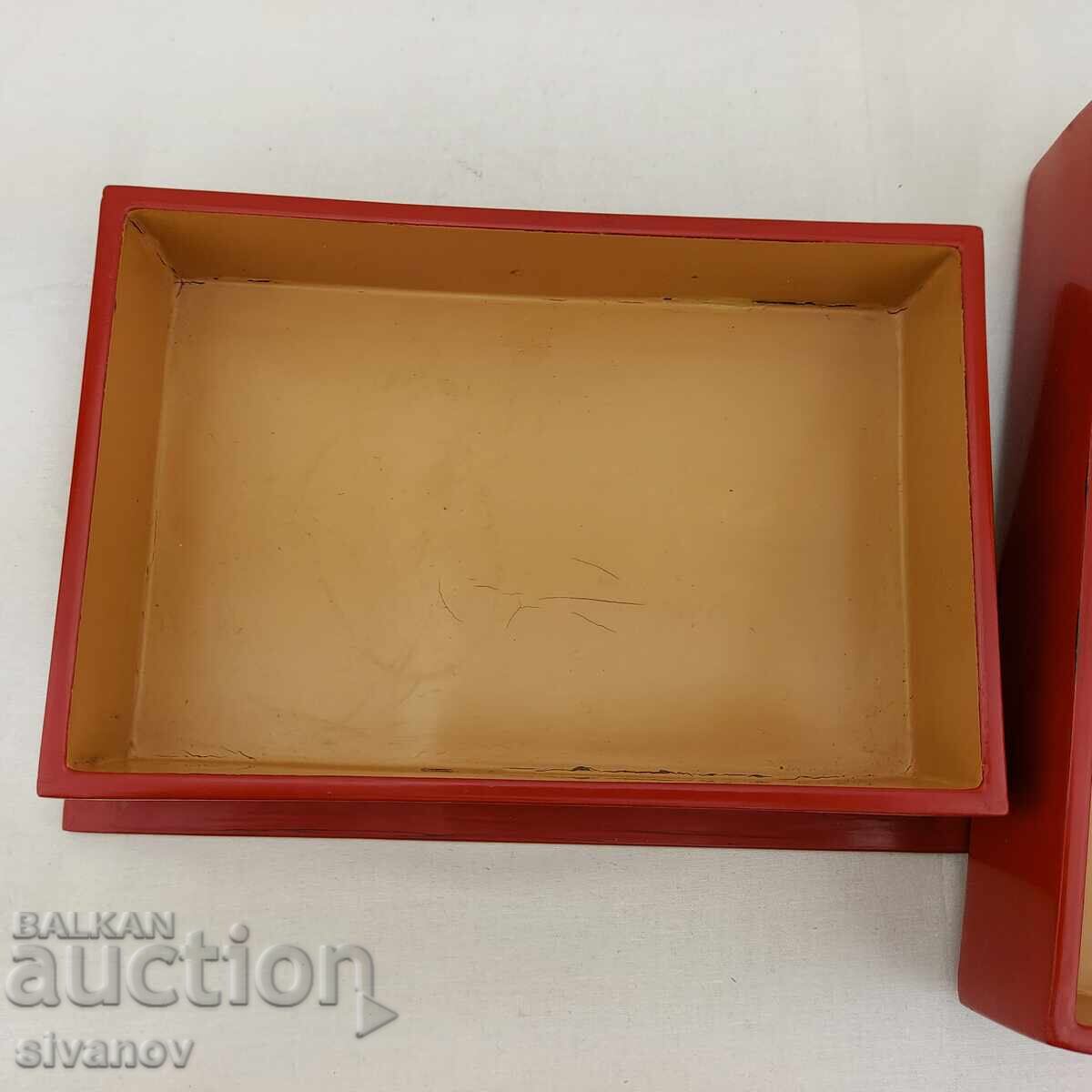 Аукцион Стара ръчно рисувана дървена кутия за бижута Виетнам #2694