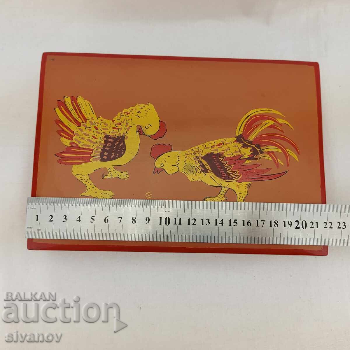 Стара ръчно рисувана дървена кутия за бижута Виетнам #2694 - 5