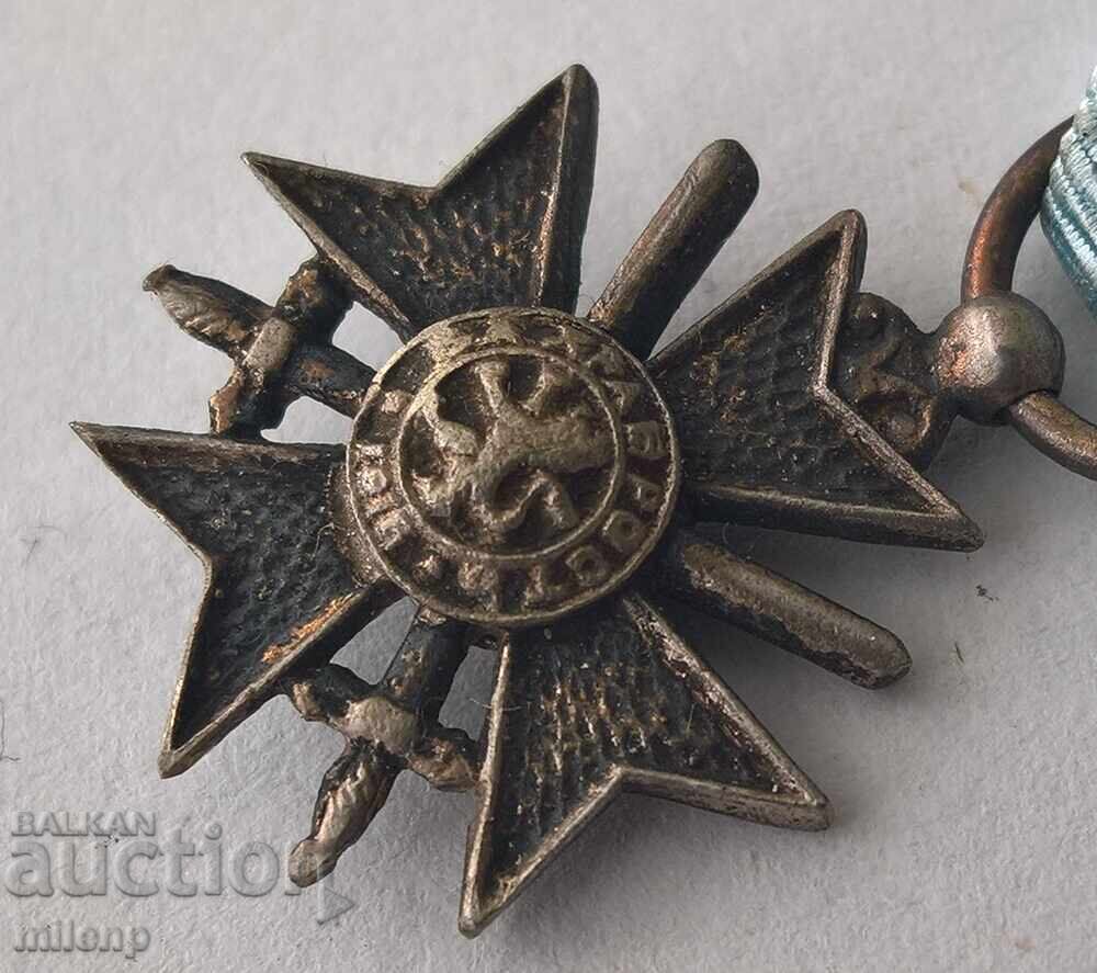 Double-sided miniature with ribbon Order for Bravery - 5