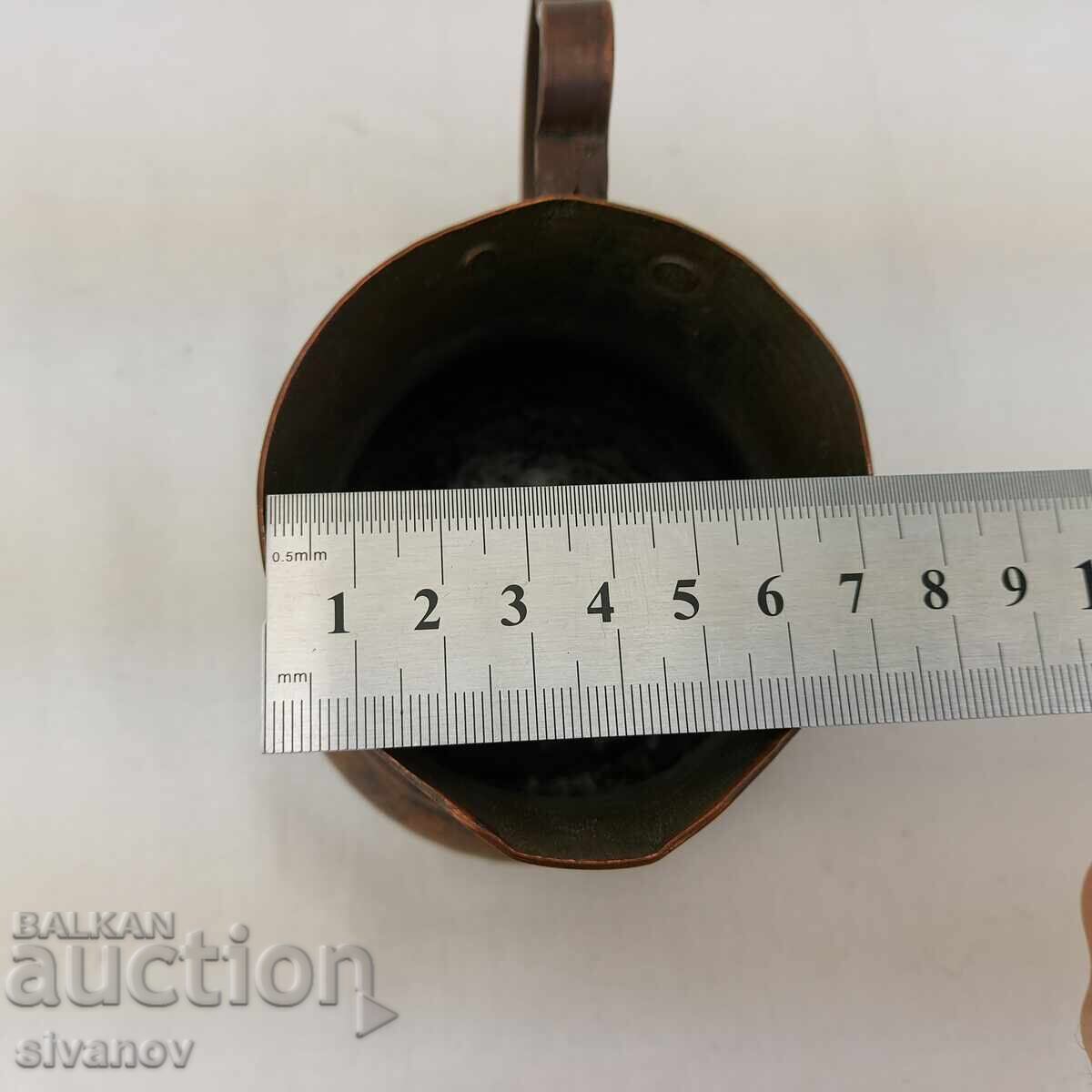 Παλιά χάλκινη κανάτα για τούρκικο καφέ τζέζβε #2700 - 5