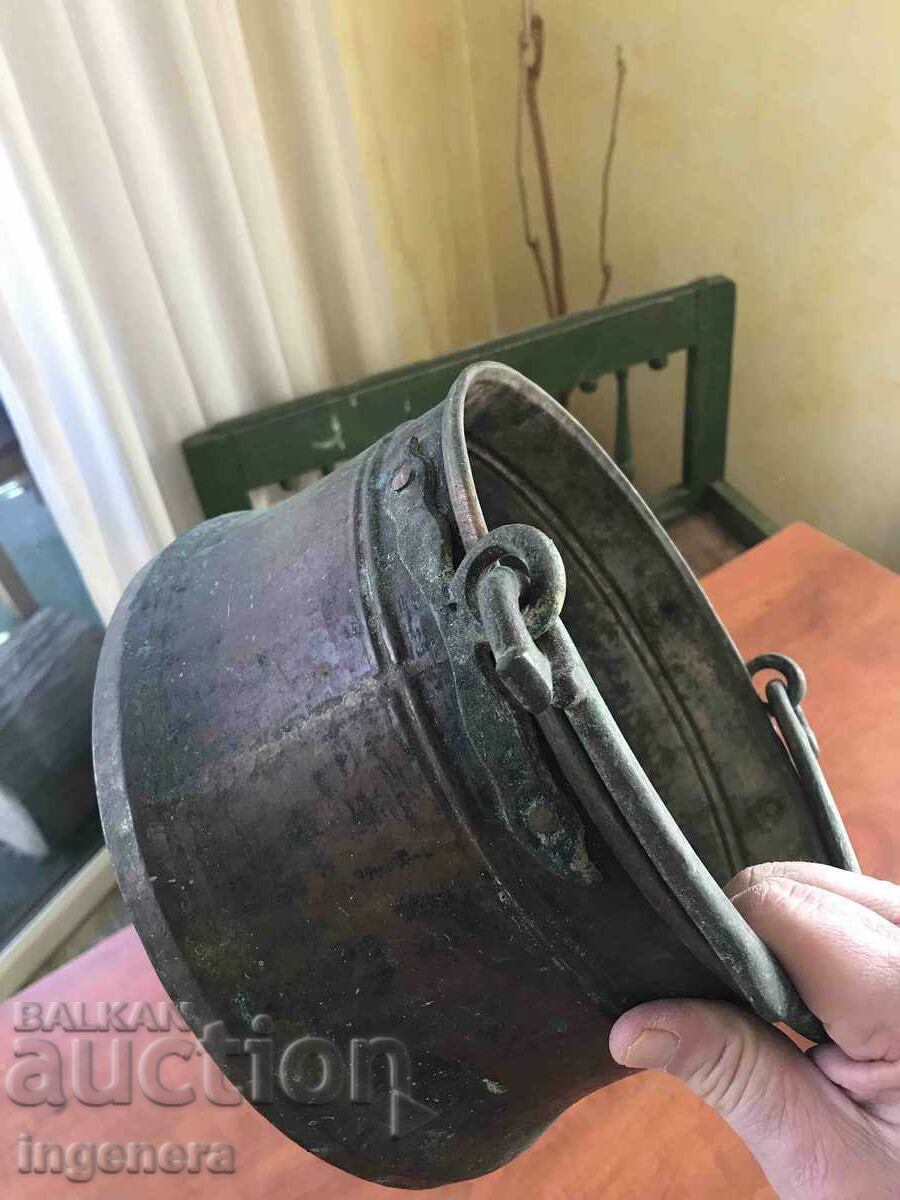 COTTLE KOTLE MENCHE COPPER MED ANTIQUE POT- 5 TO 6 LITERS with price 83.00 BGN | € 42.44